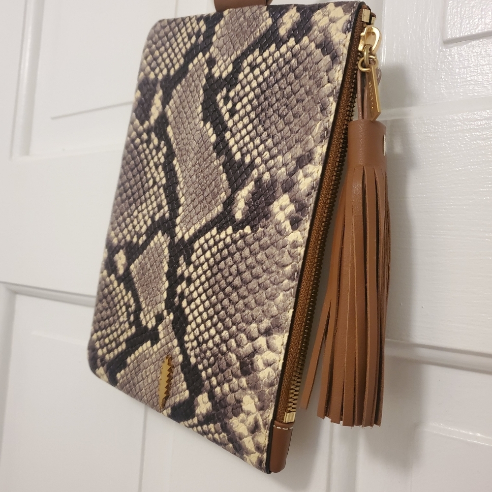Ec Thacker "Nolita" Clutch Python Print Zip Close… - image 3